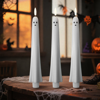 🎃👻 Remote Controlled Ghost LED Candle with 3D Flame 👻🎃