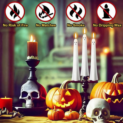 🎃👻 Remote Controlled Ghost LED Candle with 3D Flame 👻🎃