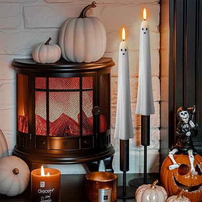 🎃👻 Remote Controlled Ghost LED Candle with 3D Flame 👻🎃