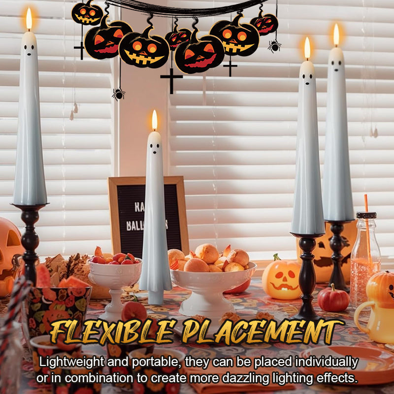 🎃👻 Remote Controlled Ghost LED Candle with 3D Flame 👻🎃