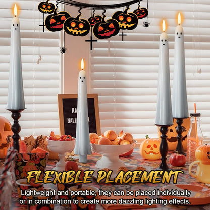🎃👻 Remote Controlled Ghost LED Candle with 3D Flame 👻🎃