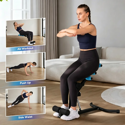 🏋️ Adjustable Deep Squat Machine | 3-in-1 Glutes Abs Leg Trainer, Low-Impact Home Gym Equipment for Full Body Workout