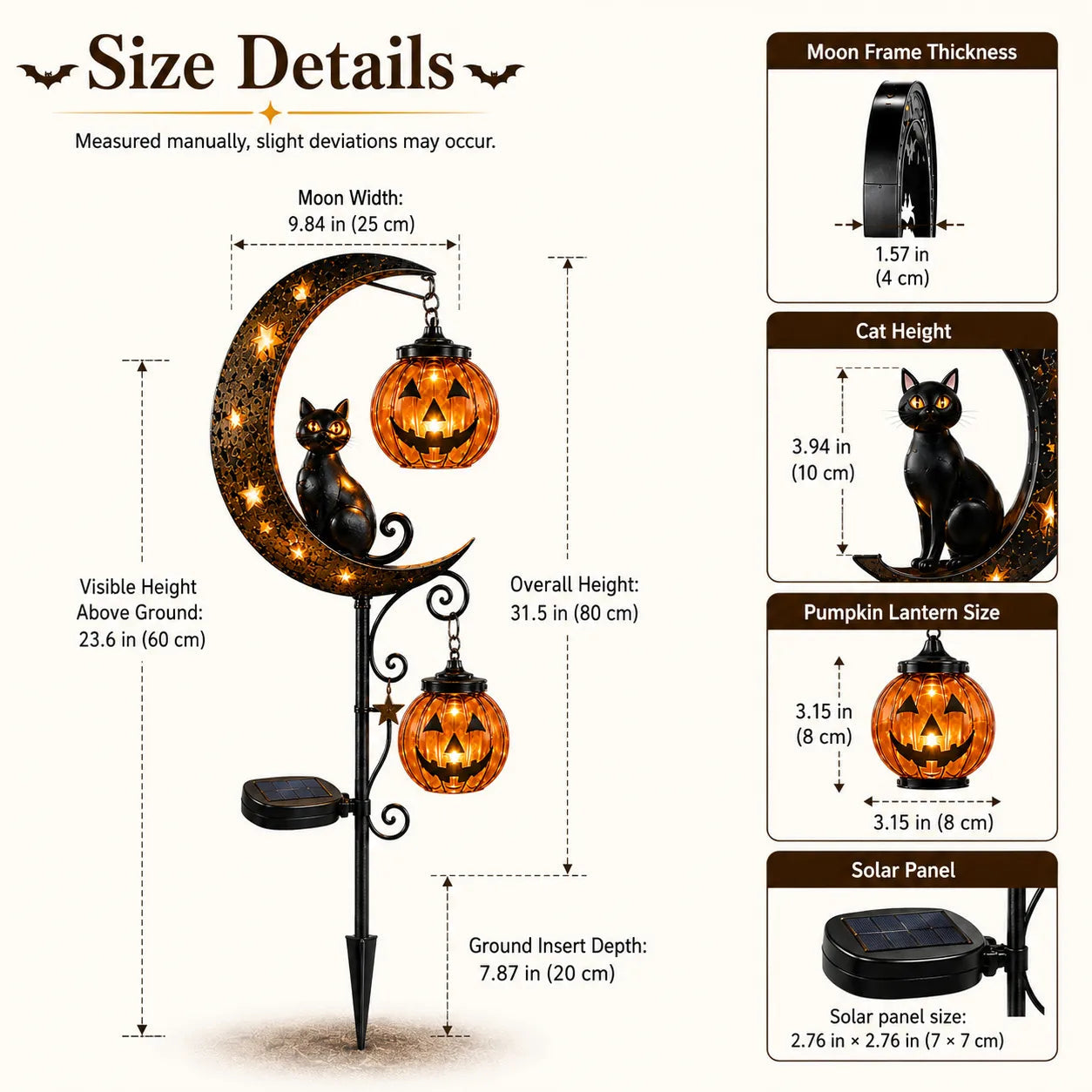 🔥Last Chance Before They're Gone! Solar Halloween Black Cat Moon Garden Stake Light 🎃🐈‍⬛🌙