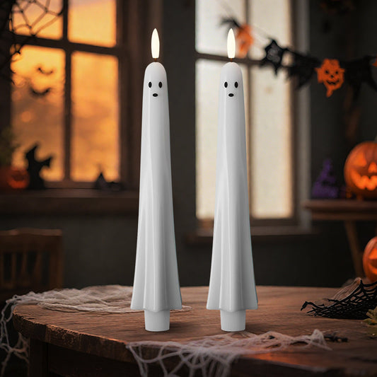 🎃👻 Remote Controlled Ghost LED Candle with 3D Flame 👻🎃