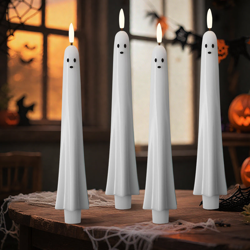 🎃👻 Remote Controlled Ghost LED Candle with 3D Flame 👻🎃