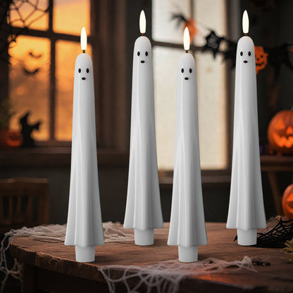 🎃👻 Remote Controlled Ghost LED Candle with 3D Flame 👻🎃