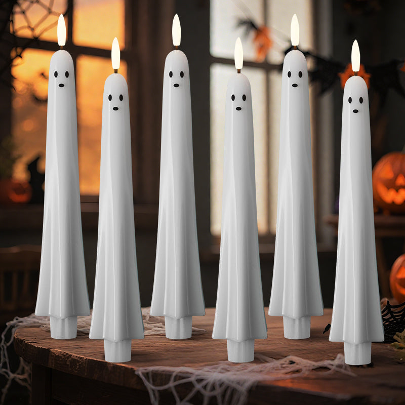 🎃👻 Remote Controlled Ghost LED Candle with 3D Flame 👻🎃